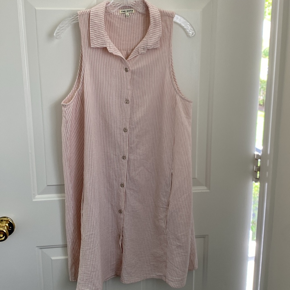 Rag Poets Sleeveless Shirt Dress - Size Large - Picture 8 of 8